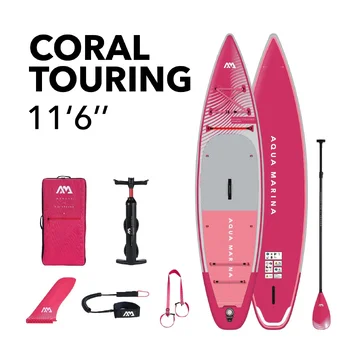 Aqua Marina CORAL TOURING 11'6" felfújható SUP, BT-CTPR, rózsaszín, 350 x 79 x 15 cm